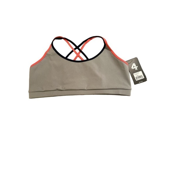 Fourlaps Women's Vitality Sports Bra Silver Workout Fitness Strappy Size XL NWT - Picture 2 of 5